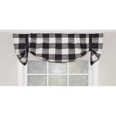 Hallman Cotton Blend Checkered Tie-Up Window Valance