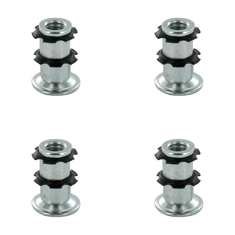 Insert de roulette à filetage étoile double Outwater Industries | Acier traité à la chaleur | Convient aux tubes ronds de 3/4 po de calibre 16 à 18 | FILETAGE: 5 / 16-18 | Paquet de 4