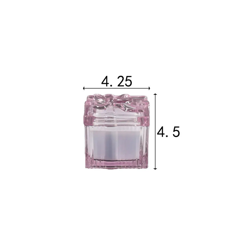 Bougie en verre 4,25 "avec pivoine givrée (15 oz)