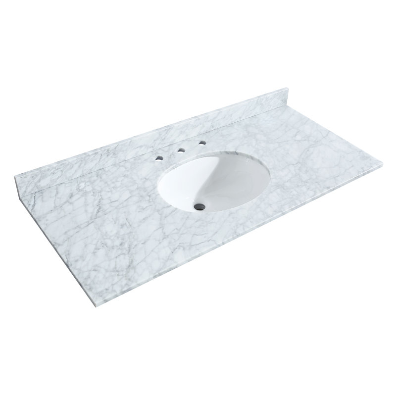 Sheffield 48" Single Bathroom Vanity Set, White Carrara Marble, Dark Gray