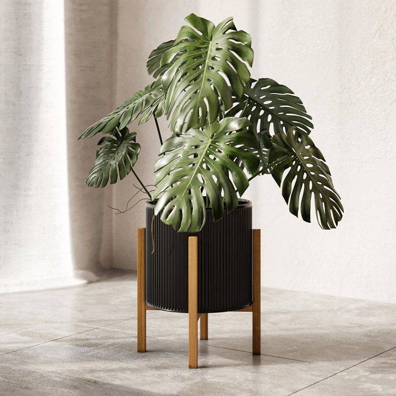 Lectra Everett Pot with Kinsley Base, 14.75" H x 12" W x 12" D