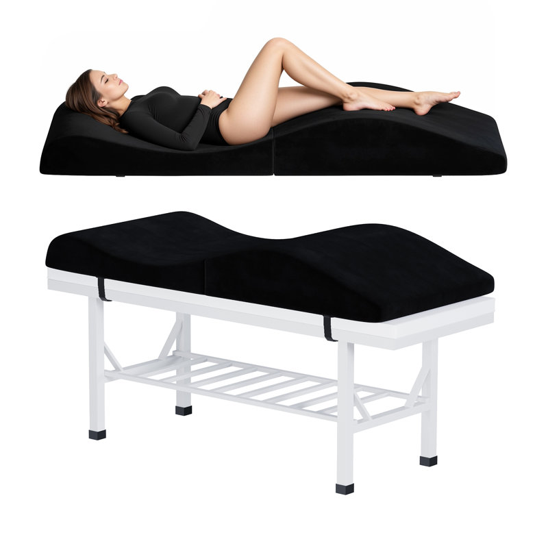 Surmatelas ergonomique, coussin de mousse de massage courbée et pliable pour le salon, Black