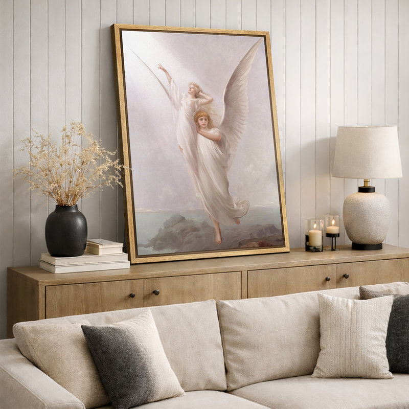«Angel Angel Ascension Heavenly figure», images d'ange serein, impression sur toile encadrée, H 36 po x l 24 po x 1,5 po