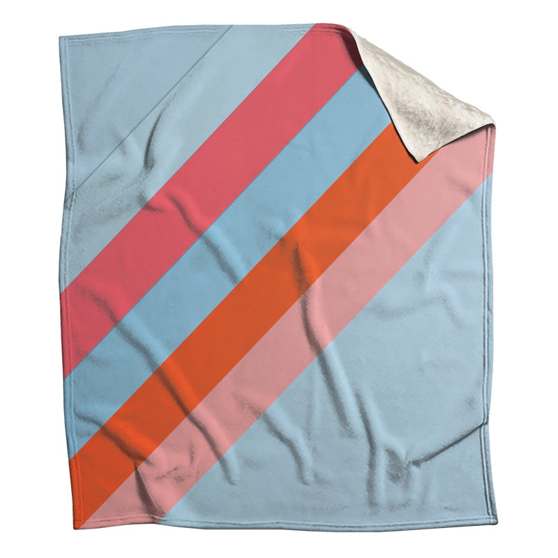Couvertures diagonales à rayures colorées, L 50 po x H 60 po