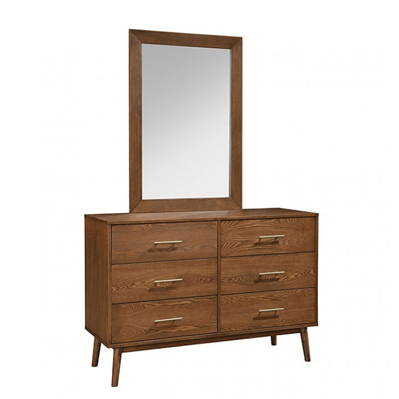 Commode 6 tiroirs avec miroir Laongstaf