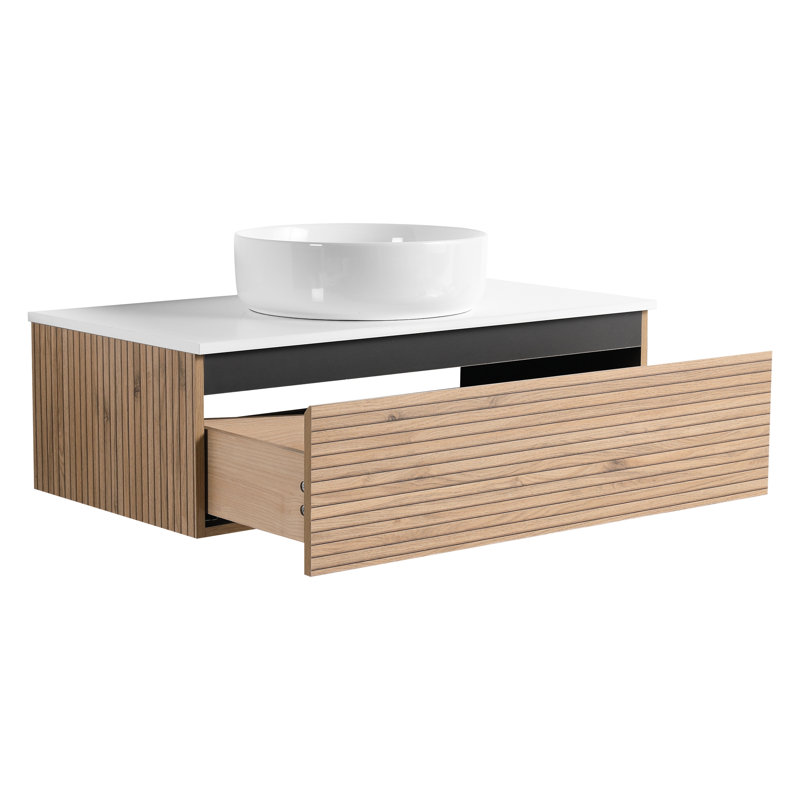 Meuble-lavabo de 36 po avec lavabo en céramique White Art