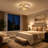20'' Modern Caged Ceiling Fan with Glass Shades, Light Kit and Remote Control