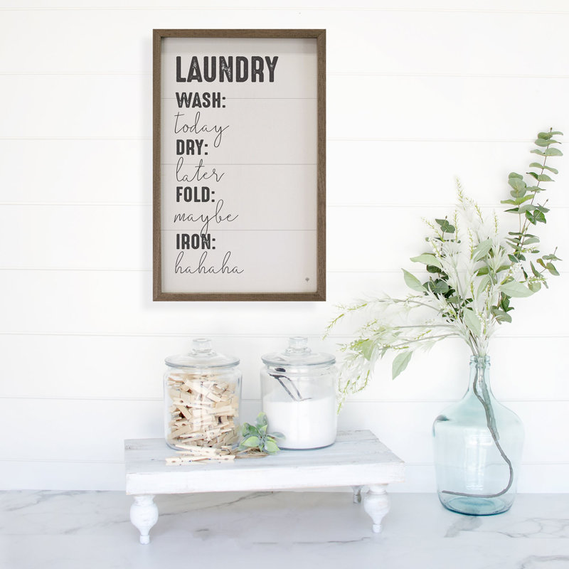 Laundry Schedule White, 8" H x 5" W