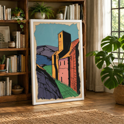 Medieval Fortress Tower Expressionism - Wrapped Canvas