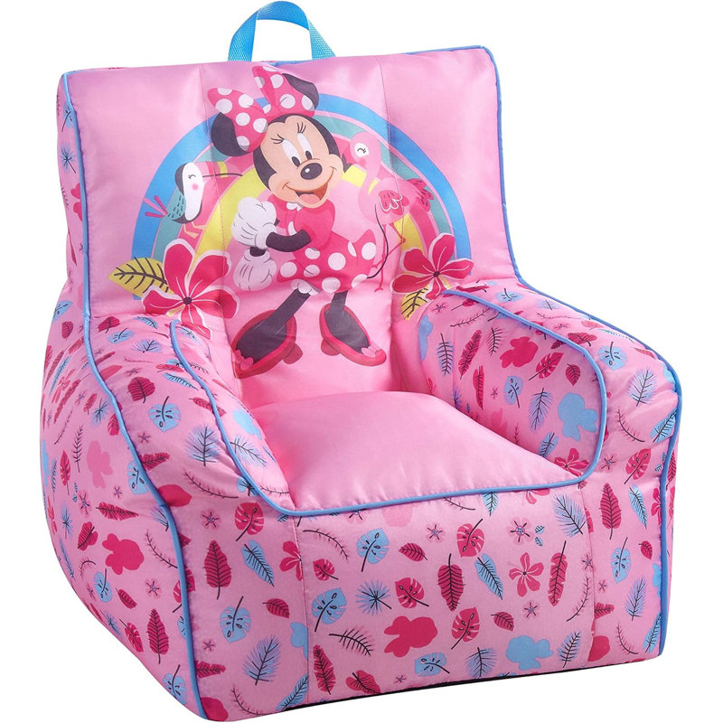 Disney Minnie Mouse Toddler Nylon Bean Bag Chair With Piping & Top Carry Handle