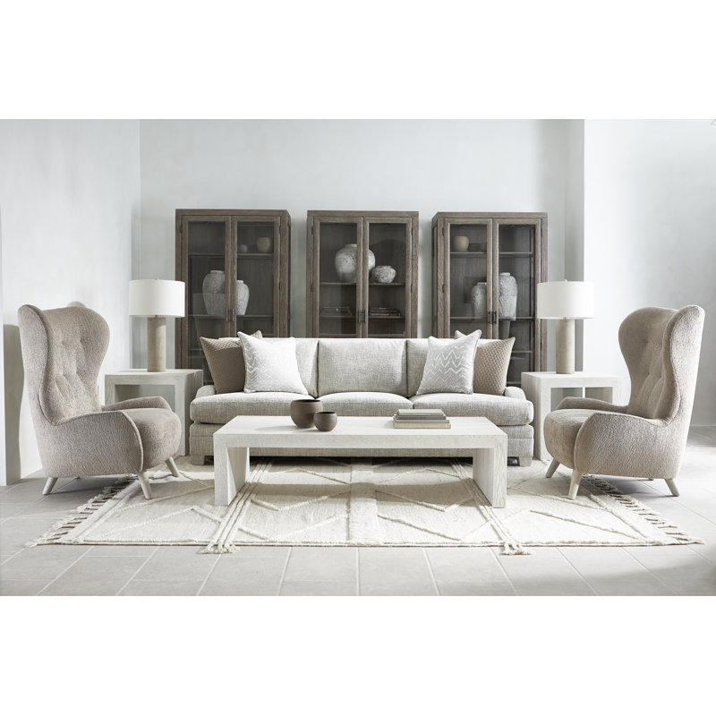 Off-White Rectangular Transitional Wood End Table