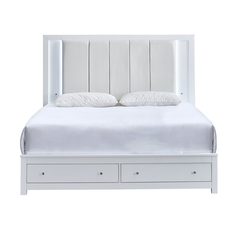 Lit double Burlington (matelas non inclus), blanc