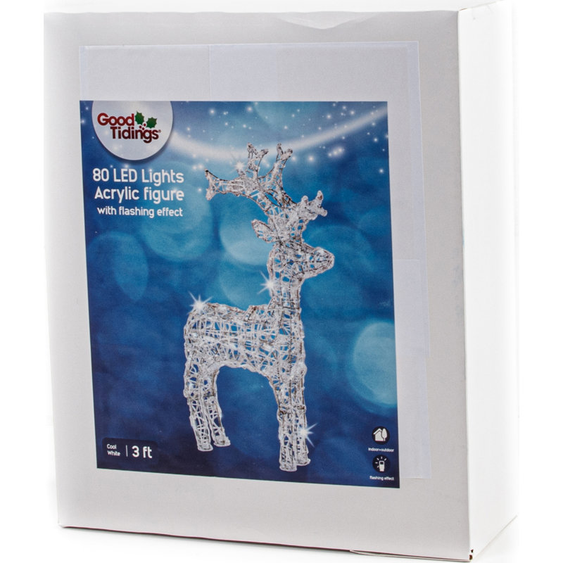 Flashing LED Acrylic Deer Lighted Display