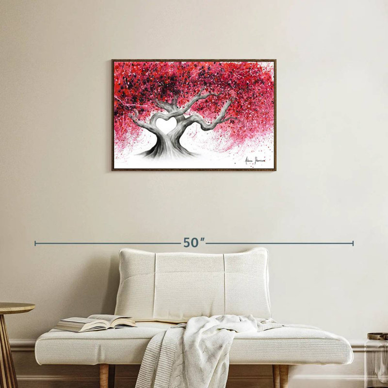 Arbres de l'amour, Cadre flottant en noyer, 31 po x 21 po