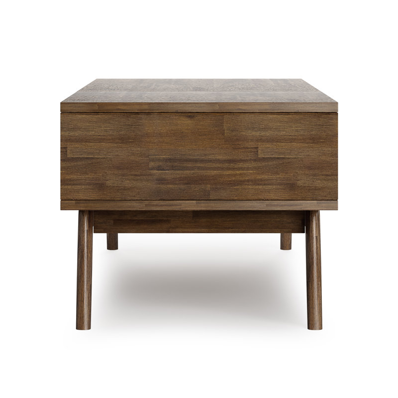 Clarkson 48"W Solid Acacia Mid-Century Lift Top Coffee Table with Hidden Storage and Cubby