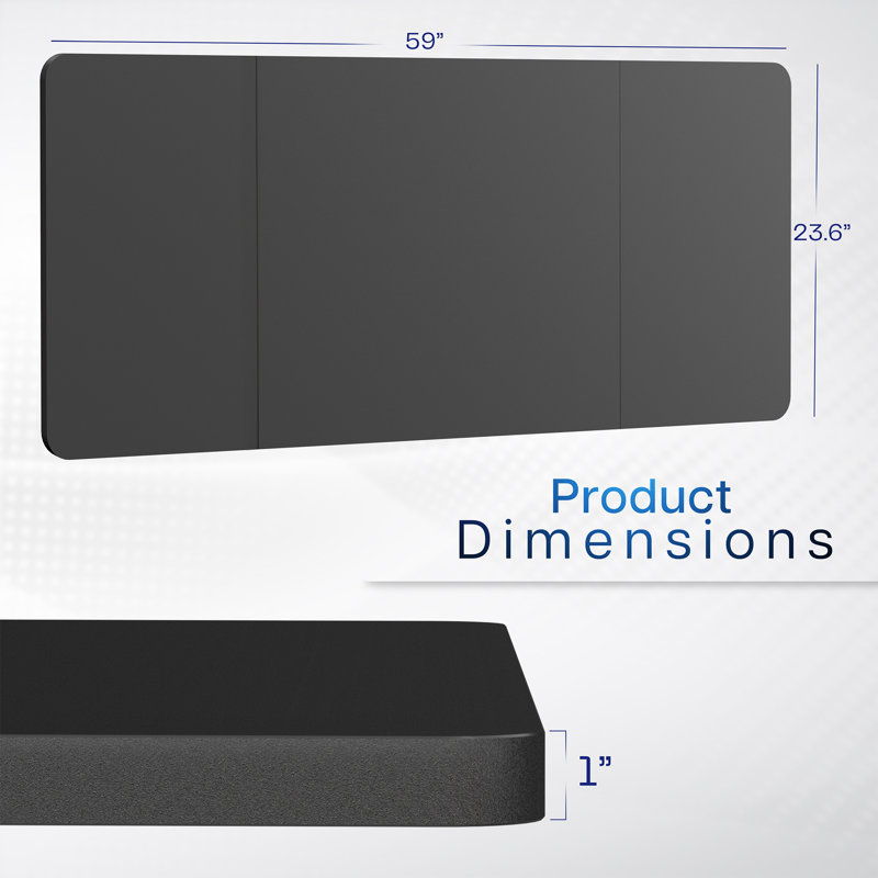 VIVO 60 x 24 inch Universal Table Top for Sit to Stand Desk Frames, Black