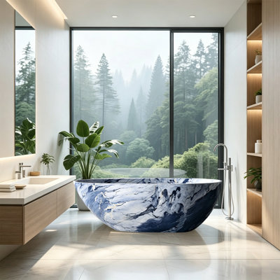 59" Solid Surface Freestanding Bathtub