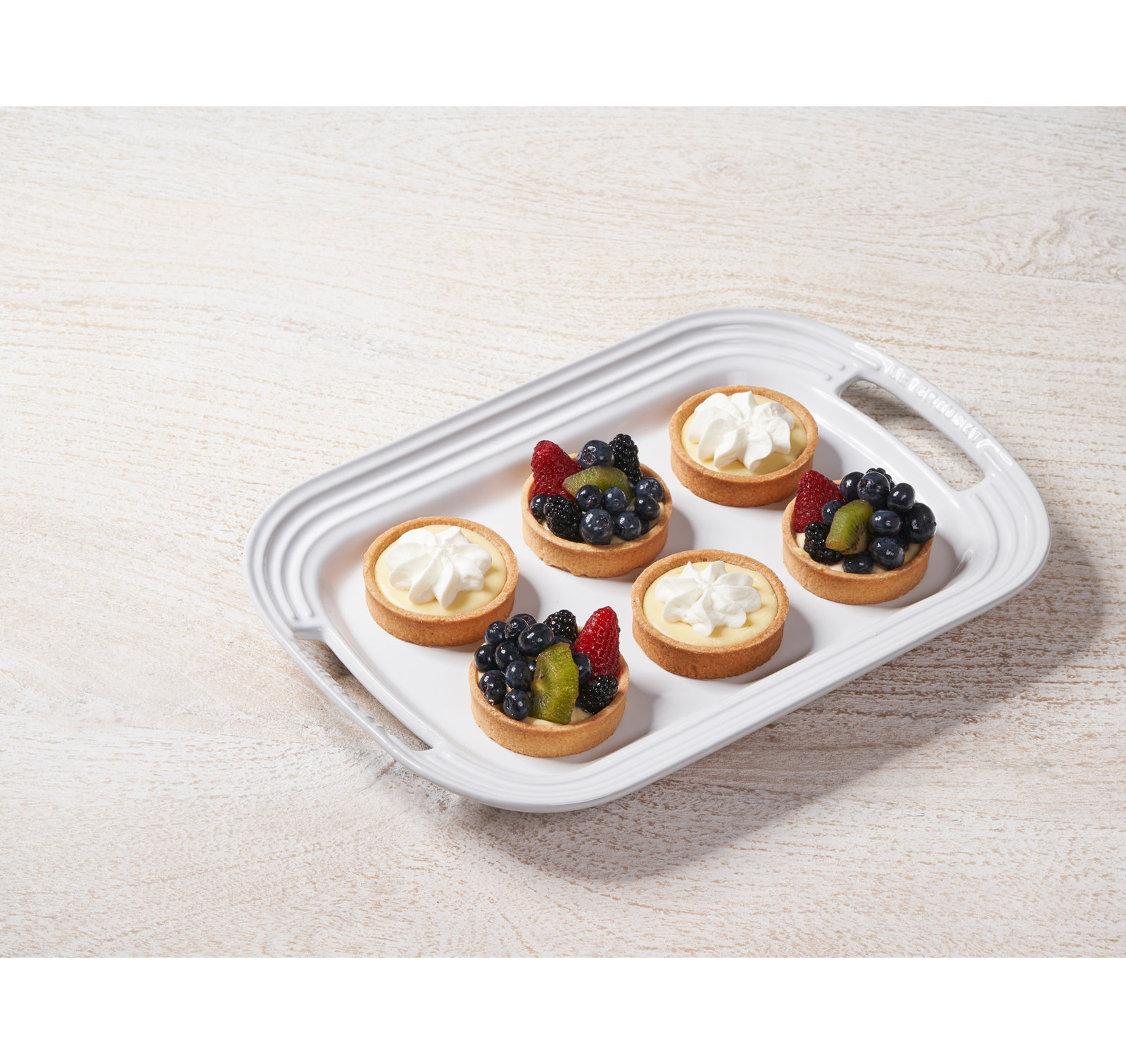 Le Creuset Stoneware Serving Tray, 1.5" H x 14" W x 9.7" L, White
