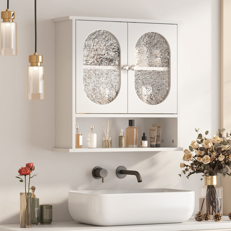 Armoire de salle de bain murale blanche, Blanc