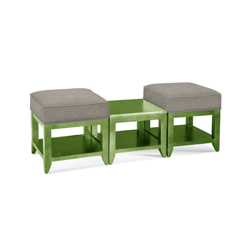 Elements Upholstered Cube Ottoman, Antique Black, Basic Gray; 0317-83