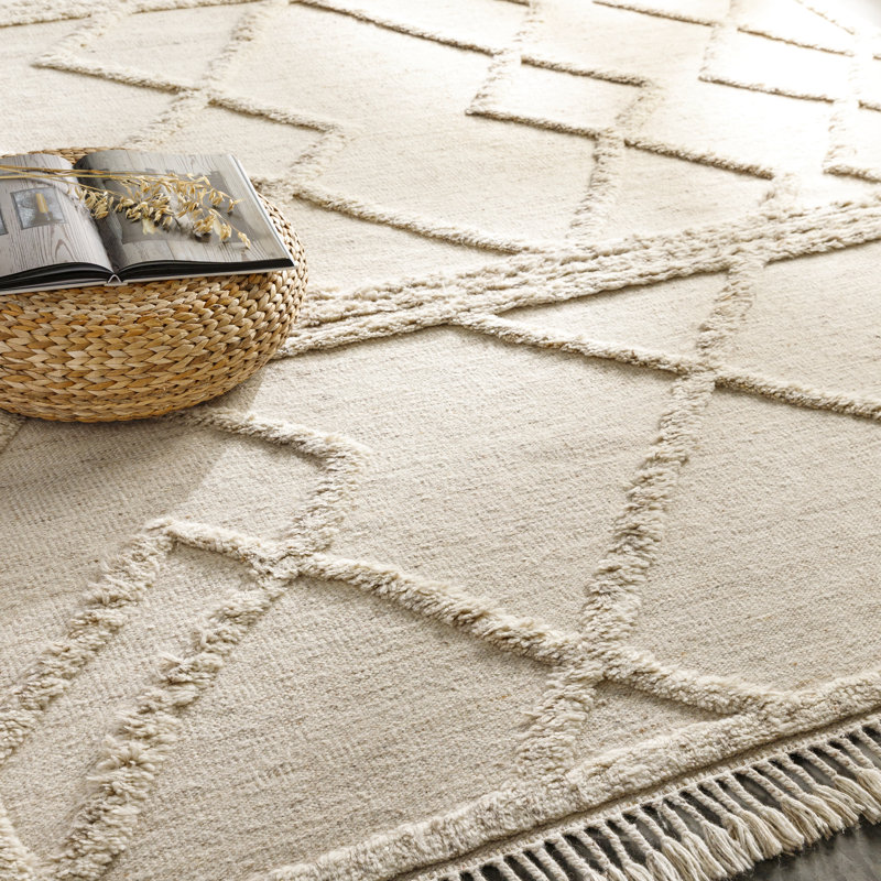 Hand Knotted Wool Moroccan Area Rug, Rectangle 8' x 10'
