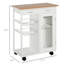 28" Rolling Kitchen Island With Storage, Kitchen Cart With Solid Bamboo Top, Wire Basket,Door Cabinet And Drawers, White