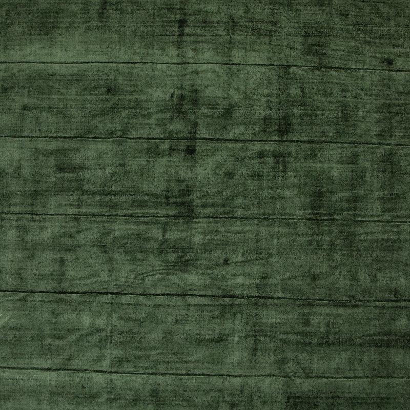 Green Hand-Knotted Geometric Wool and Viscose Rug, 9' x 12'