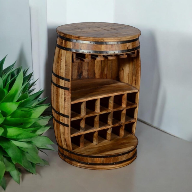 Andren Solid Wood Wine Bottle Rack Brown