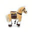 Jouet à cheval à pédale pour tout-petits, corps en peluche brun avec structure en métal, fauteuil d'intérieur pour enfants de 3 à 8 ans