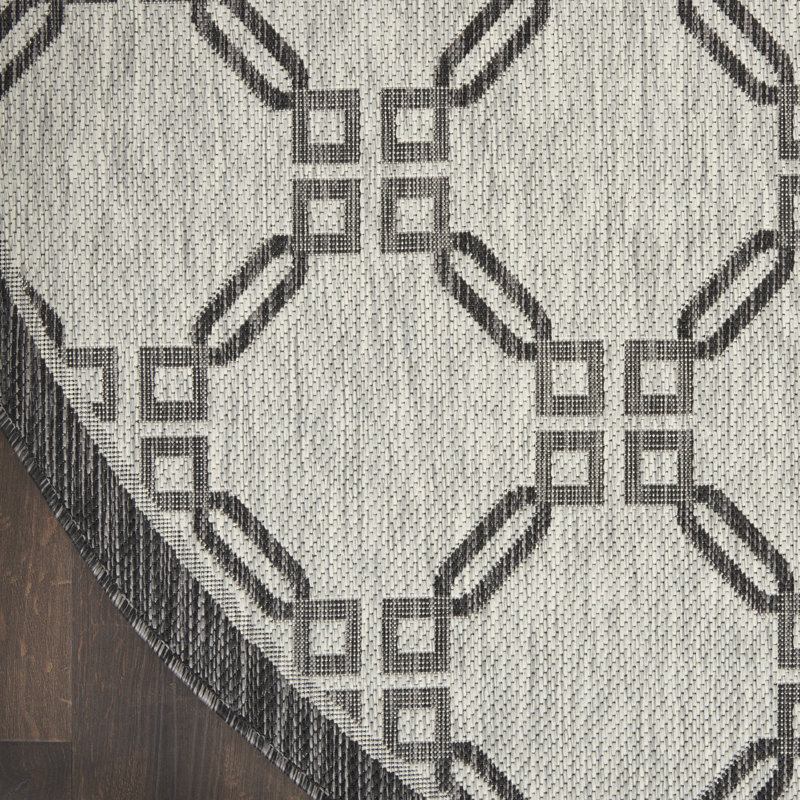 Tapis ivoire à tissage plat Minta, Rond 5 pi 3 po