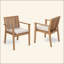 Ensemble de 2 chaises de patio en bois d'acacia robuste, siège imperméable et confortable, capacité de 400 lb-1181066304