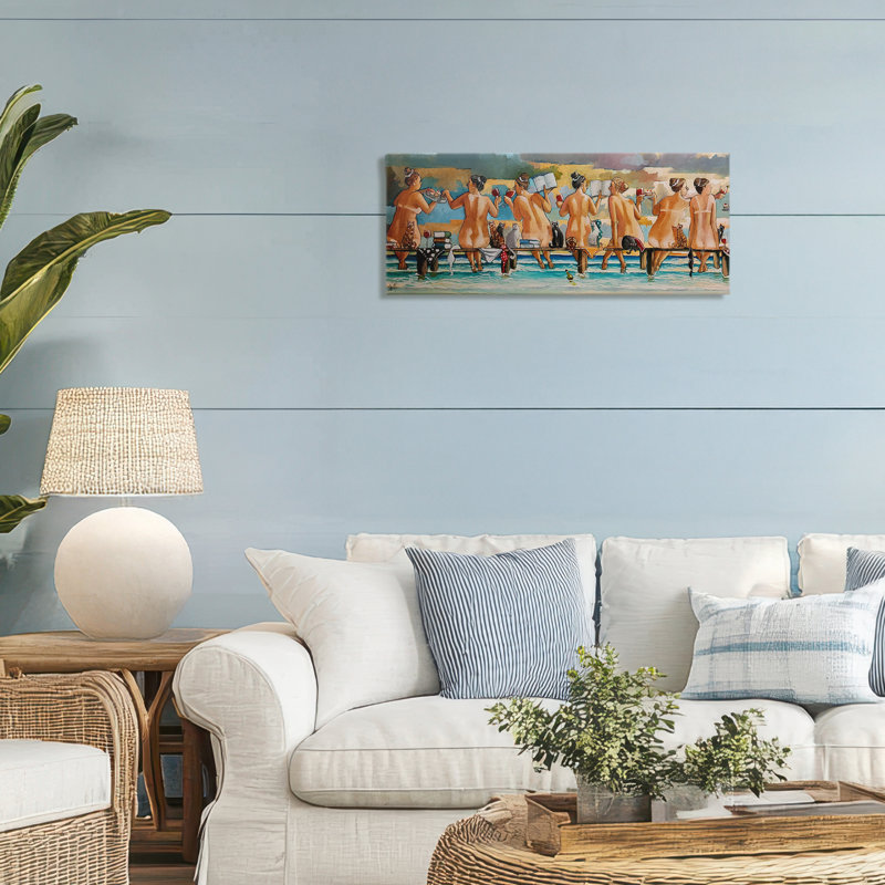 Vin, livres et chats, jetée sur toile, design par Ronald West, H 10 po x l 24 po