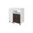 Loris Extendable Desk with Two Drawers, Open Shelves, and Sliding Mechanism