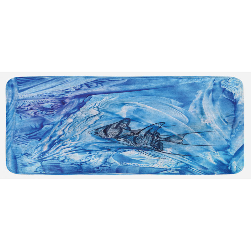 Tapis de cuisine à fleur aquarelle