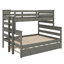 Lit superposé simple en bois avec lit escamotable en bois-163947560