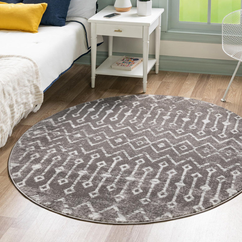 Amrjeet Geometric Indoor Rug, Round 3'