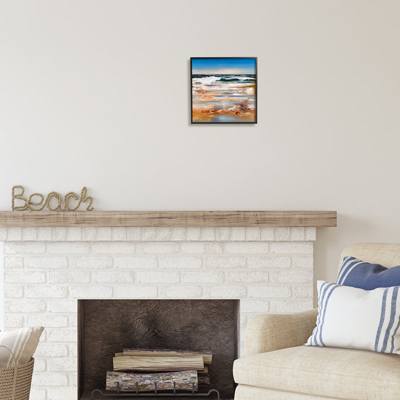 «Rolling Waves Abstract Shore» par Ron Di Scenza, Giclée encadrée noir minuit, H 12 po x l 12 po x P 1,5 po