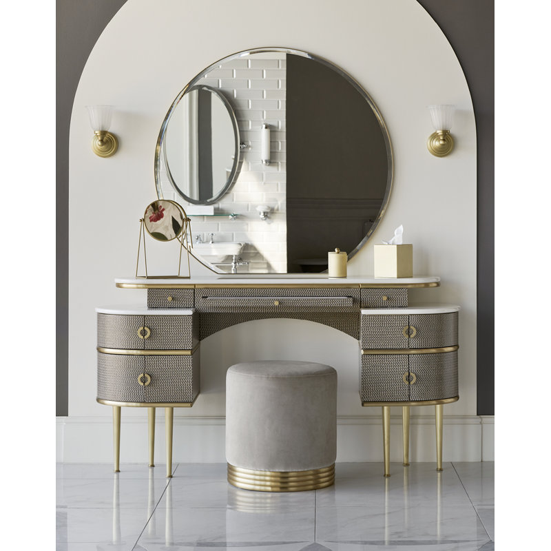 Zelda Vanity Set and Mirror, Twill