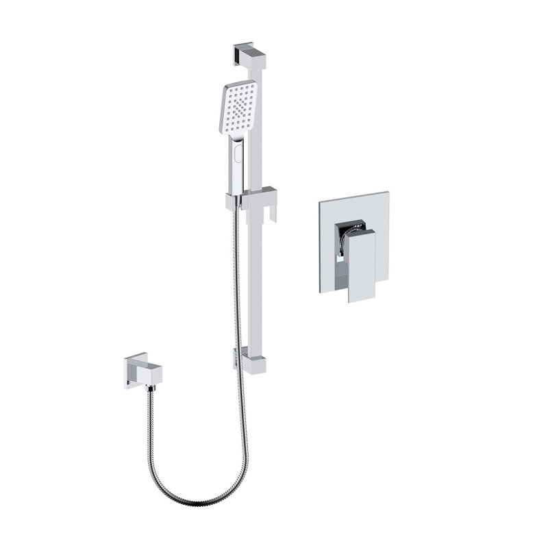 Ensemble de douche Valens avec douchette sur rail et coude séparé, Chrome chrome