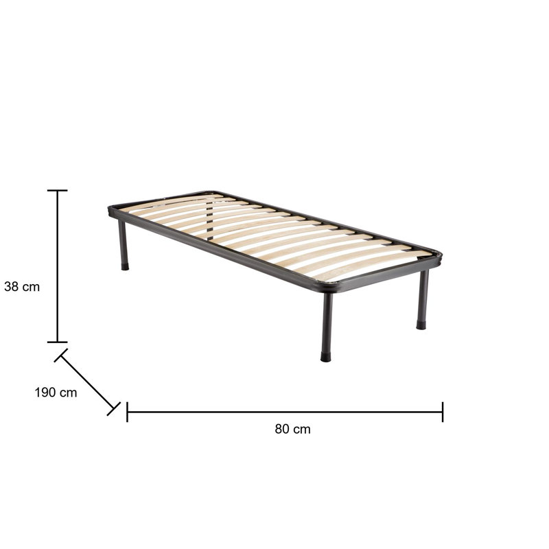 Colello Bed, 80 x 190cm, Gray
