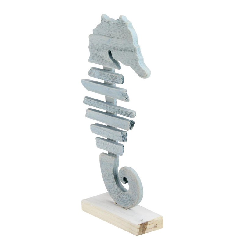 Décoration de table avec hippocampe bleu et blanc 11,5 po Cape Cod