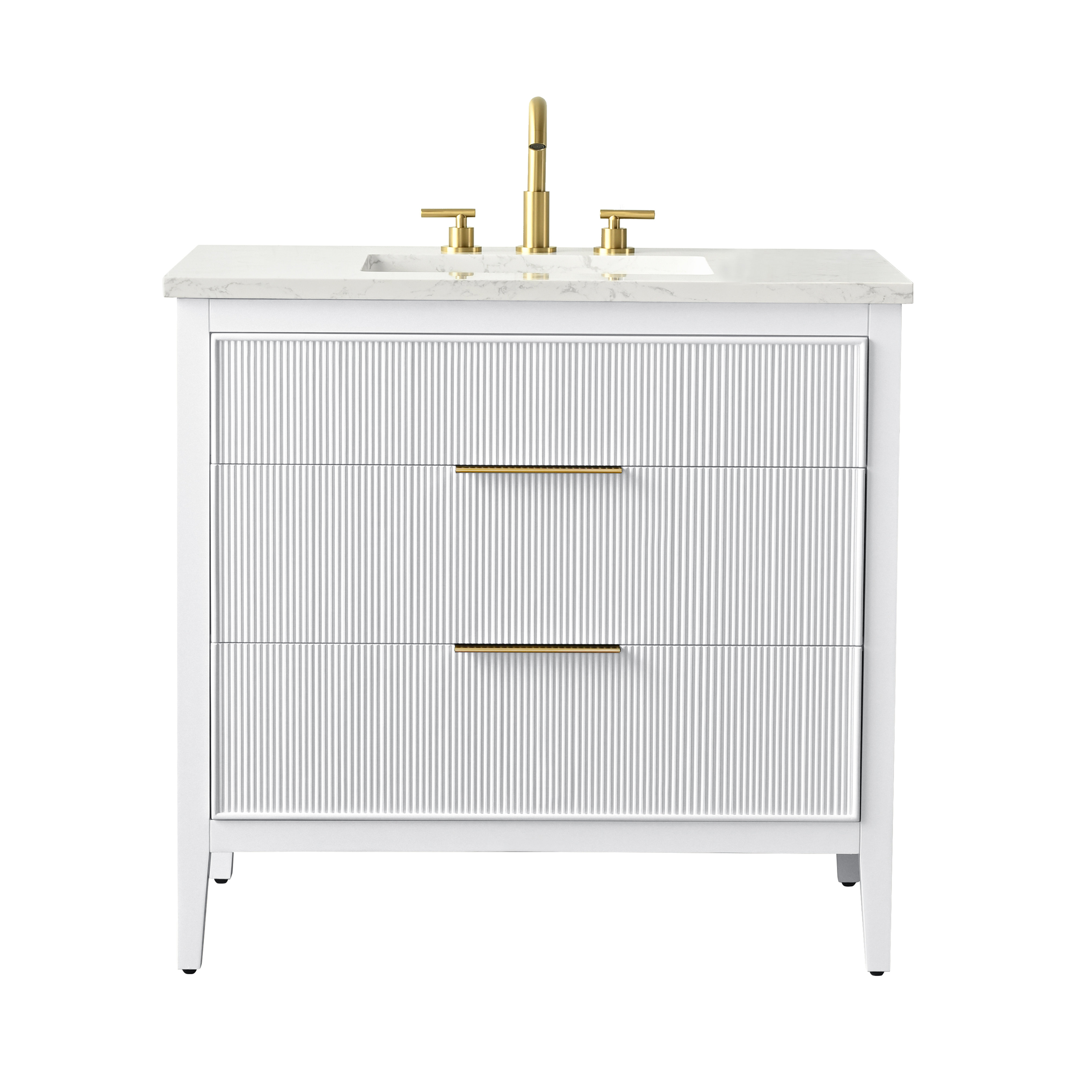 Sudio Design Emma 36'' Single Bathroom Vanity with Engineered Stone Top ...