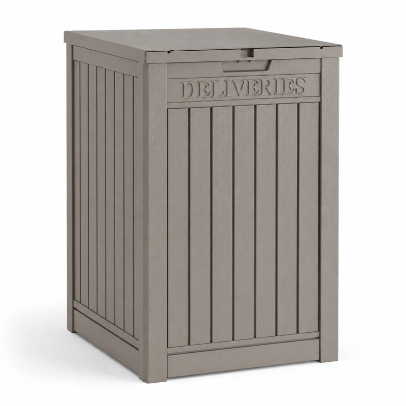 Boîte de livraison de 55 gallons, boîte de dépôt de colis imperméable avec couvercle verrouillable, Gris