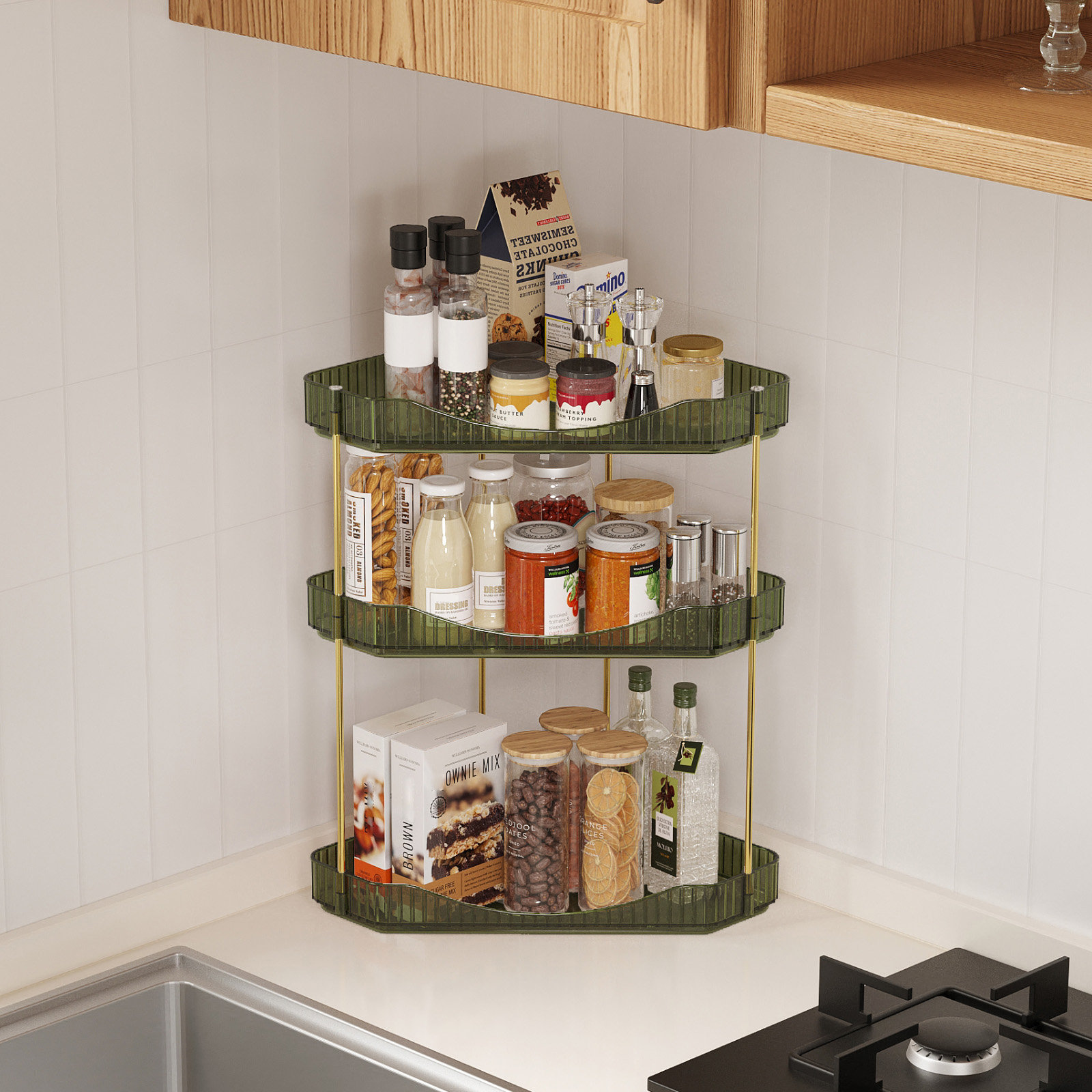Rebrilliant 3-tier Bathroom Counter Organizer Corner, Plastic Makeup Skincare Storage Organizer Countertop, Sink Vanity Trays Perfume, Cosmetic Shelf In Bedroom, Dresser, Kitchen | Wayfair
