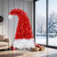 Arbre de Noël artificiel rouge et blanc éclatant, décoration de Noël intérieure, forme de chapeau de père Noël en vinyle pré-éclairé avec pieds à DEL 6 lumières