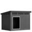 Niche pour chien en résine résistante aux intempéries et à toit amovible 24,15 po H (noir)-305157383-307201082