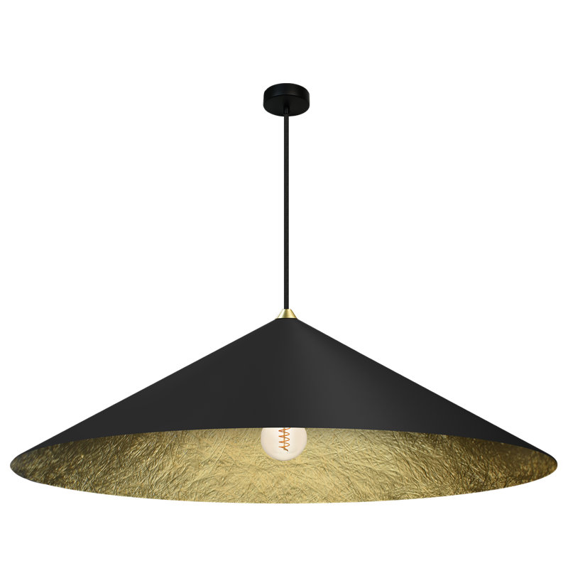 Fuji 1 - Light Matte Black Cone Pendant, 120cm H x 90cm W x 90cm D