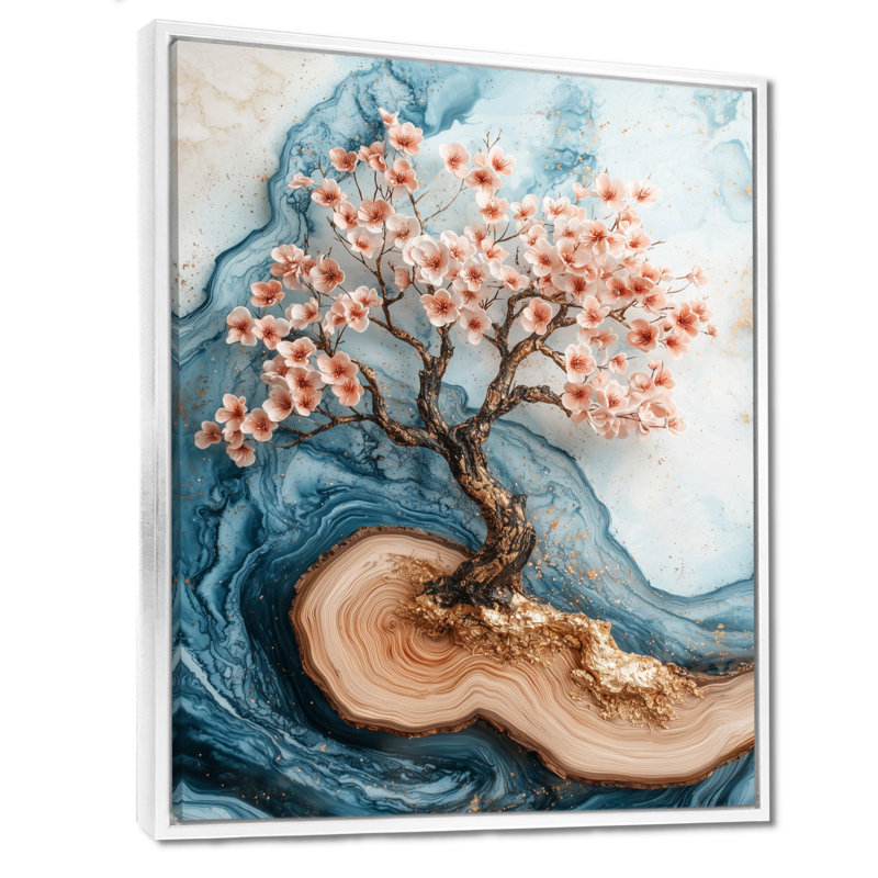 Myrtice V - impressions murales florales, H 40 po x l 30 po, Impression encadrée flottante, Blanc