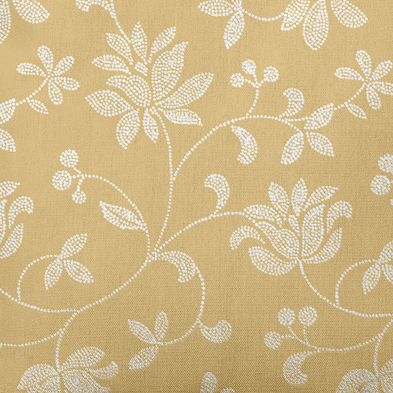 Housse et insert de coussin d'extérieur carré Botanical Blooms, 20 po x 20 po, Or, Rembourrage en duvet synthétique