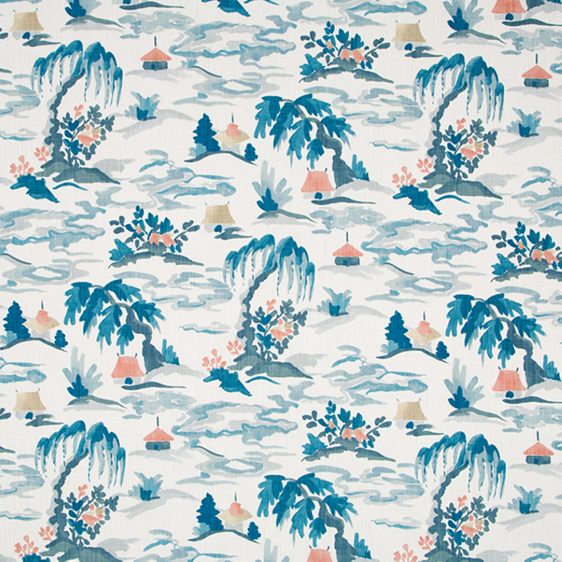Baltic Pagoda 100% Cotton Fabric, Coldspring